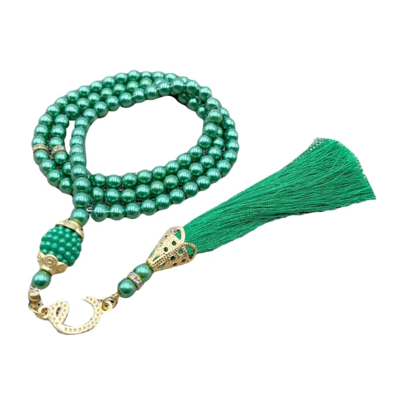 6MM Tasbih Muslim Prayer Beads Islamic 99 Beads Color Pearls Charm Bracelets Allah Mohammed Rosary Bracelets Dropship