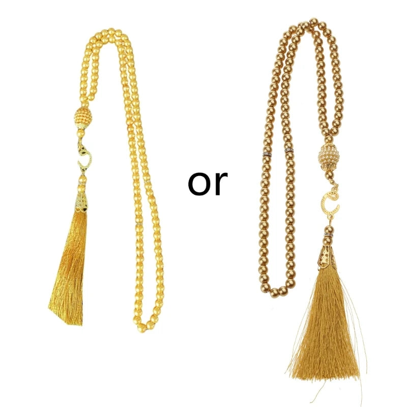 6MM Tasbih Muslim Prayer Beads Islamic 99 Beads Color Pearls Charm Bracelets Allah Mohammed Rosary Bracelets Dropship