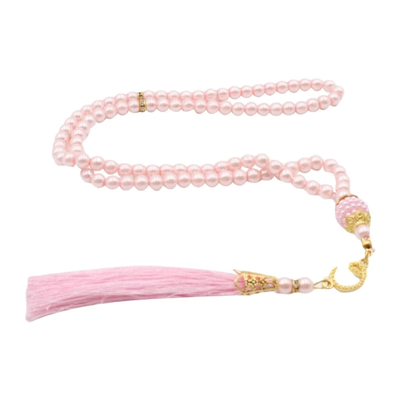 6MM Tasbih Muslim Prayer Beads Islamic 99 Beads Color Pearls Charm Bracelets Allah Mohammed Rosary Bracelets Dropship