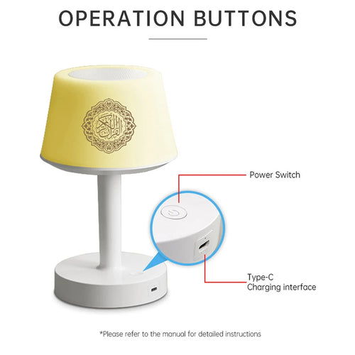Bright Night Light Lamp Quran Azan Muslim Koran Holy Bluetooth Speaker Portable Sound Box Music Wireless Bocina Mp3 Caixa De Som