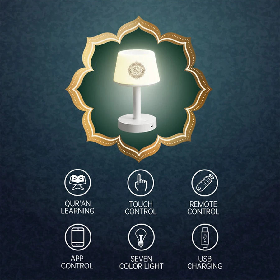 Bright Night Light Lamp Quran Azan Muslim Koran Holy Bluetooth Speaker Portable Sound Box Music Wireless Bocina Mp3 Caixa De Som